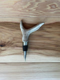 Deer Antler Handle Bottle Stopper: Wine / Bourbon Bottle Plug with Silicone Seal - FREE SHIPPING