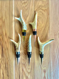 Deer Antler Handle Bottle Stopper: Wine / Bourbon Bottle Plug with Silicone Seal - FREE SHIPPING