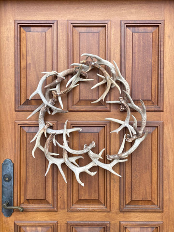 REAL Antler Wreath 28" - FREE SHIPPING - 100% Naturally Shed Deer Antlers