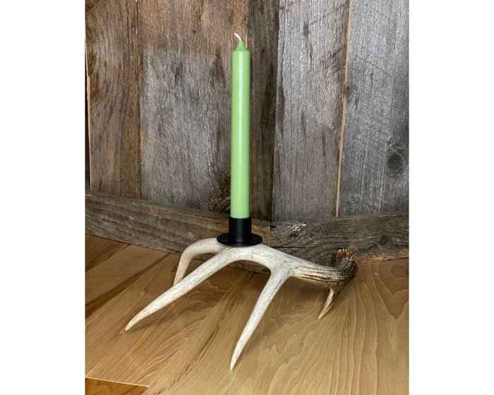 Handcrafted deer antler candle holder