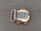 Back hardware of elk antler burr belt buckle