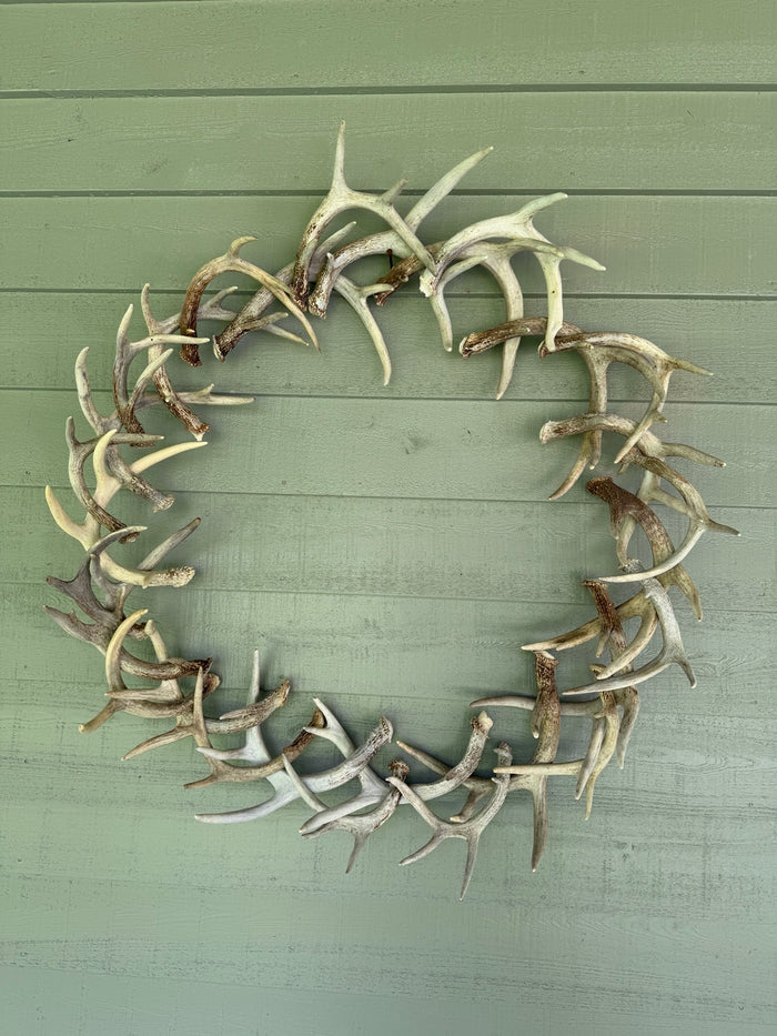Handcrafted deer antler wreath by Remington Road