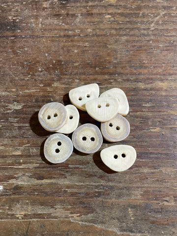 Set of handcrafted naturally shed deer antler buttons