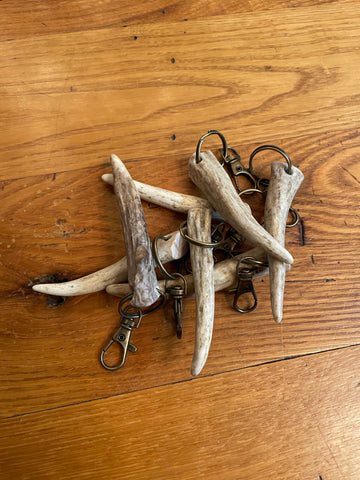 Hand Crafted Deer Antler Keychain - FREE SHIPPING